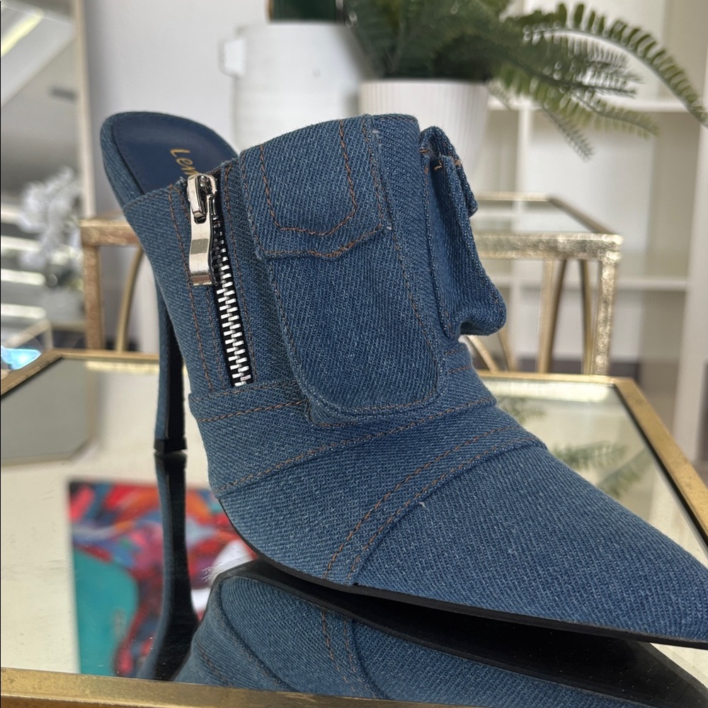 Chic Denim Ankle Boots with Stiletto Heel